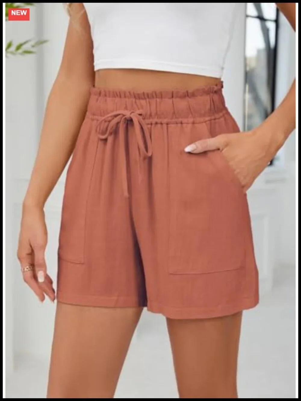 High Waisted Wide Leg Linen Blend Shorts with Pockets for Women Casual Summer